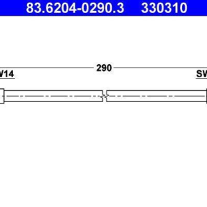 FREN HORTUMU ARKA 31cm ATE 83.6204-0290.3 W123 W115 W124 W126 W140 W201 W202