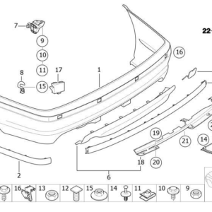 TAMPON KOMPLE ARKA E46 ÇIKIŞ SEDAN M TECH 1998>2005