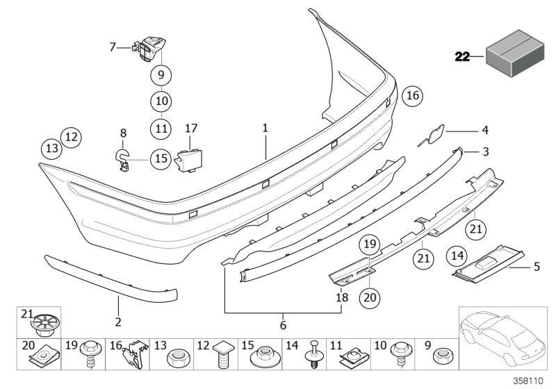 TAMPON KOMPLE ARKA E46 ÇIKIŞ SEDAN M TECH 1998>2005