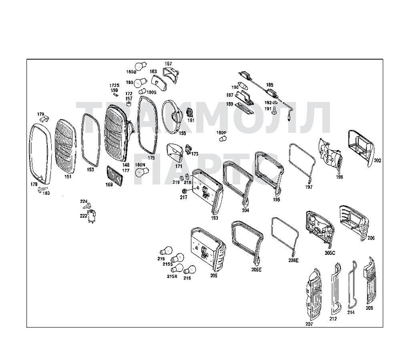 FAR ÇERÇEVE SEGMANI W115 W114 0008264384