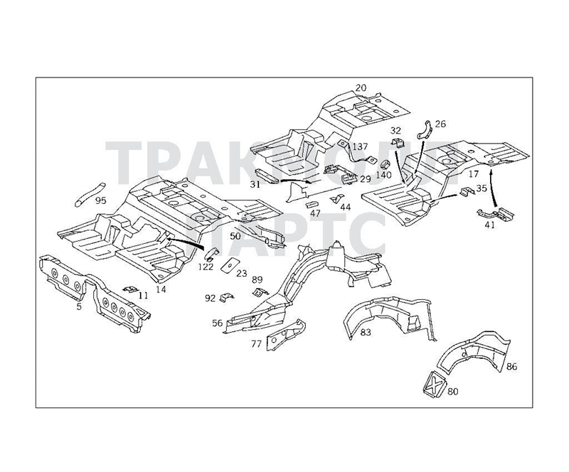 ŞASE TRAVERSİ W140 SOL