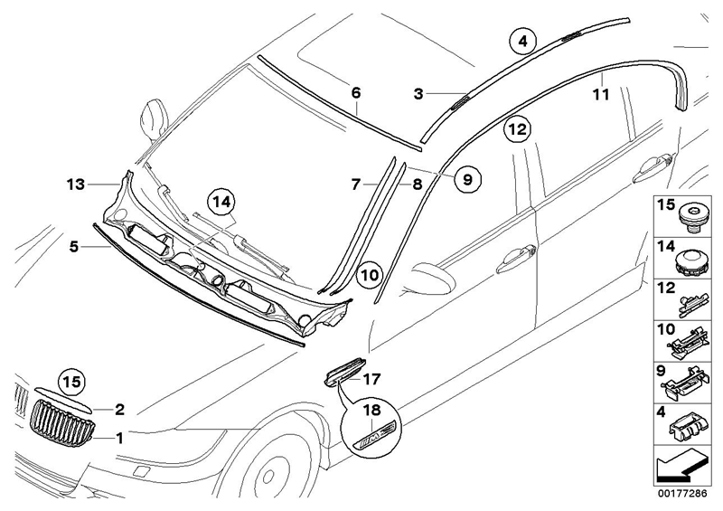 TAVAN ÇITSI SOL E90 3.SERİSİ