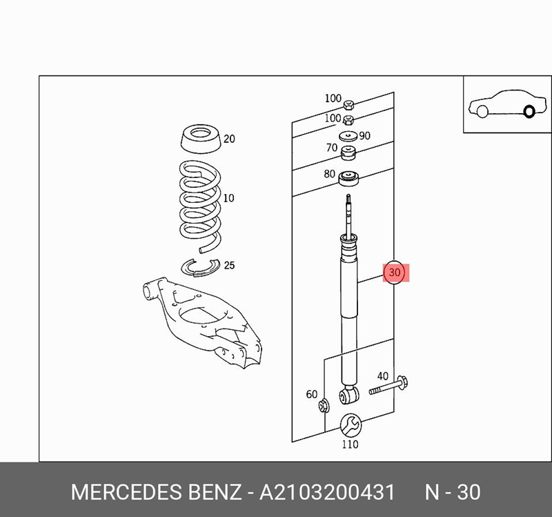 AMORTİSÖR ARKA W210 124393